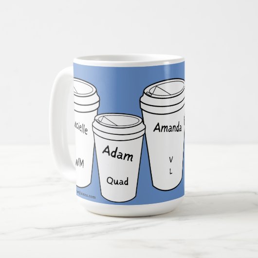 Die Regulars der Amanda Lexie Coffee Cups Tasse (Vorderseite Links)