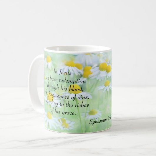 Die Reichen Seiner Gnade - Ephesianer 1:7 Kaffeetasse (Vorderseite Links)