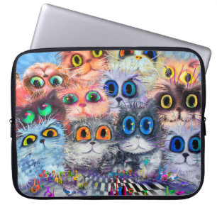 Die Reihe der Katzenporträtsabstrakter Hintergrund Laptopschutzhülle