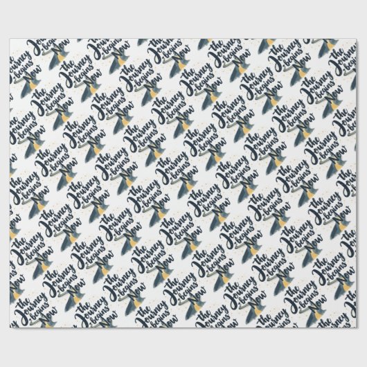 Die Reise beginnt jetzt Geschenkpapier (Flach)