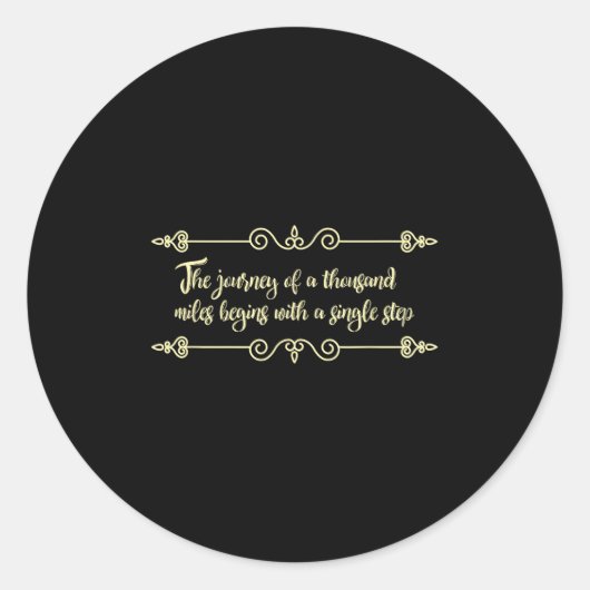 Die Reise beginnt mit einer Single Step Philosophi Runder Aufkleber (Vorderseite)