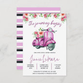 Die Reise beginnt! Scooter, Vespa-Brautparty Einladung (Vorne/Hinten)