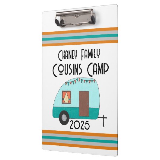 Die Reise-Cousin Camp Retro Camper Klemmbrett (Links)