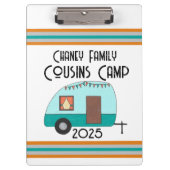 Die Reise-Cousin Camp Retro Camper Klemmbrett (Vorderseite)