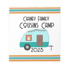 Die Reise-Cousin Camp Retro Camper Notizblock