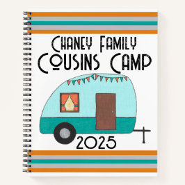Die Reise-Cousin Camp Retro Camper Notizblock