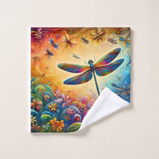 Die Reise der Libellen Badhandtuch Set (Waschlappen)
