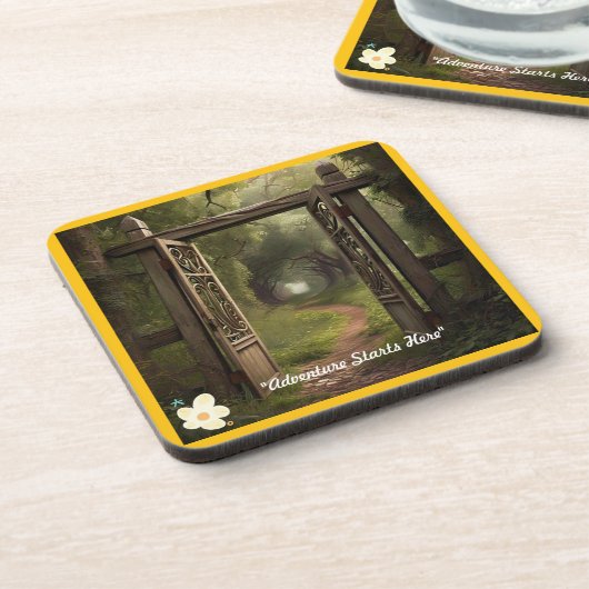 "Die Reise des Lebens nach vorn" Getränkeuntersetzer (Linke Seite)