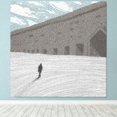 Die Reise des Menschen durch die leeren Straßen Leinwanddruck (Insitu (Holzboden))