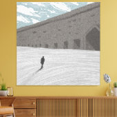 Die Reise des Menschen durch die leeren Straßen Leinwanddruck (Insitu (Wohnzimmer))