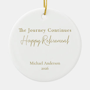 Die Reise geht weiter Personalisiertes Ruhestandsg Keramik Ornament