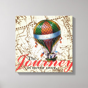Die Reise Heißluftballon Zodiac Himmel 33 x 33 cm Leinwanddruck