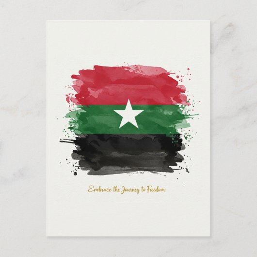 "Die Reise in die Freiheit. Postkarte (Vorderseite)