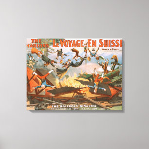 Die Reise in die Schweiz - Die Eisenbahnkatastroph Leinwanddruck