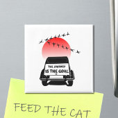 Die Reise ist das Ziel Sunset - oldtimer 2CV Magnet