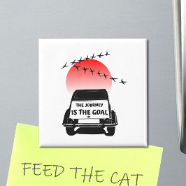 Die Reise ist das Ziel Sunset - oldtimer 2CV Magnet