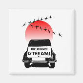 Die Reise ist das Ziel Sunset - oldtimer 2CV Magnet (Vorne)