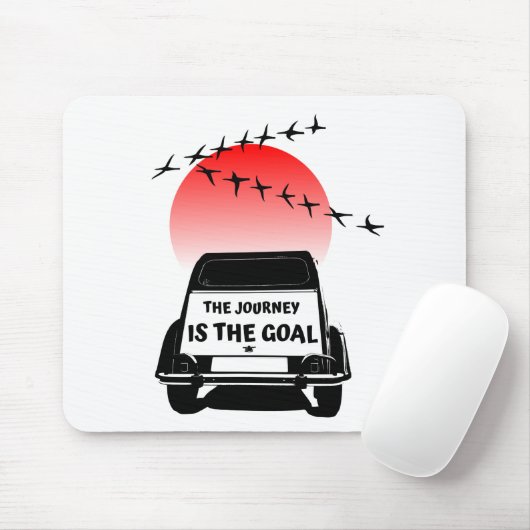 Die Reise ist das Ziel Sunset - oldtimer 2CV Mousepad (Mit Mouse)