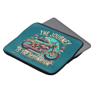 Die Reise ist das Ziel: Vintages Motorrad Laptopschutzhülle