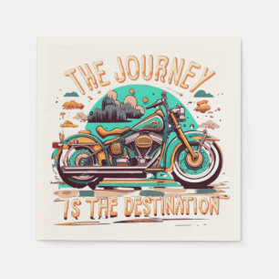 Die Reise ist das Ziel: Vintages Motorrad Serviette