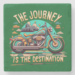 Die Reise ist das Ziel: Vintages Motorrad Steinuntersetzer