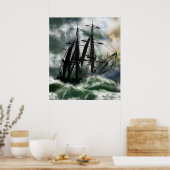 Die Reise - Kolumbus fährt den Ozean Poster (Küche)