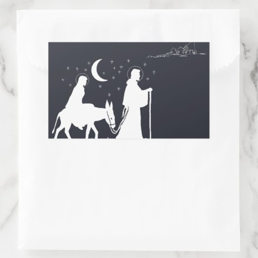 Die Reise nach Bethlehem Rechteckiger Aufkleber (Tasche)