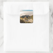 Die Reise Quadratischer Aufkleber (Tasche)