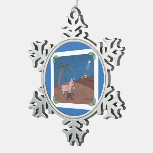 DIE REISE SCHNEEFLOCKEN Zinn-Ornament (Rechts)