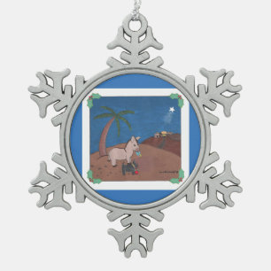 DIE REISE SCHNEEFLOCKEN Zinn-Ornament