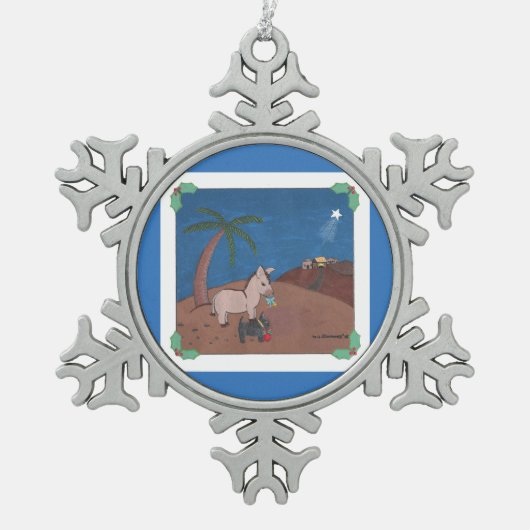 DIE REISE SCHNEEFLOCKEN Zinn-Ornament (Vorderseite)