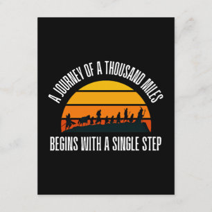 Die Reise tausender Meilen beginnt mit einem Singe Begleitkarte