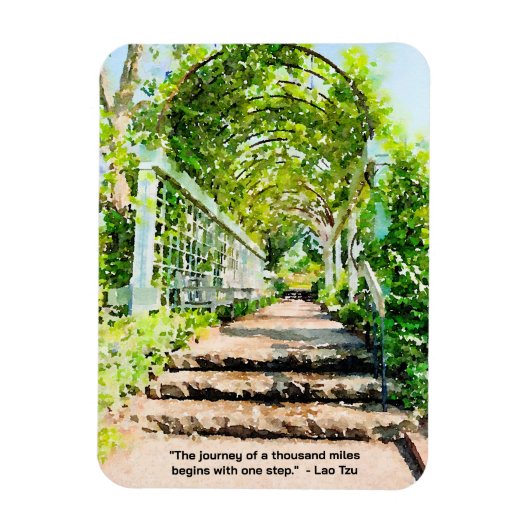 Die Reise von tausend Meilen beginnt mit einem Sch Magnet (Vertikal)