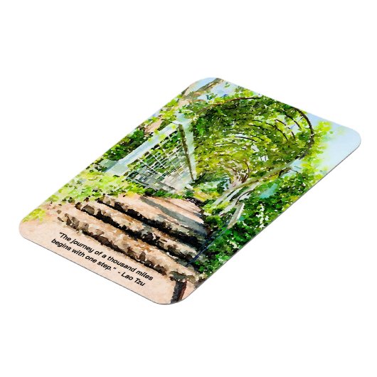 Die Reise von tausend Meilen beginnt mit einem Sch Magnet (Linke Seite)