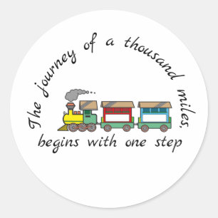 Die Reise von tausend Meilen beginnt mit einem Sch Runder Aufkleber