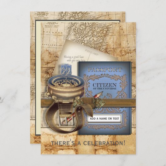 Die Reisend-Medium-Party Einladungen (Vorne/Hinten)