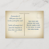 Die Reisend-Minipostkarten-Visitenkarte Visitenkarte (Rückseite)