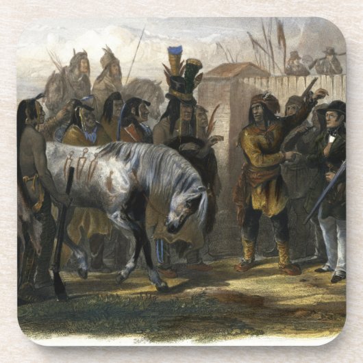 Die Reisenden, die nahe Minatarre amerikanischen Getränkeuntersetzer (Vorderseite)