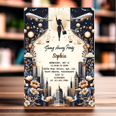 Die Reiseroute Abschied von weg Party Einladung