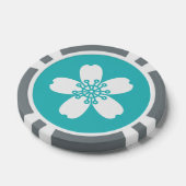 Die reizende Sakura auf Türkis Pokerchips (Einzeln)
