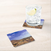 Die reizvolle Schönheit der Wüste unter einem blau Rechteckiger Pappuntersetzer (Vor Ort)