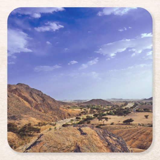 Die reizvolle Schönheit der Wüste unter einem blau Rechteckiger Pappuntersetzer (Vorderseite)