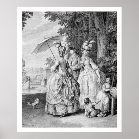 Die Rendezvous in Marly, graviert von Carl Guttenb Poster (Vorne)