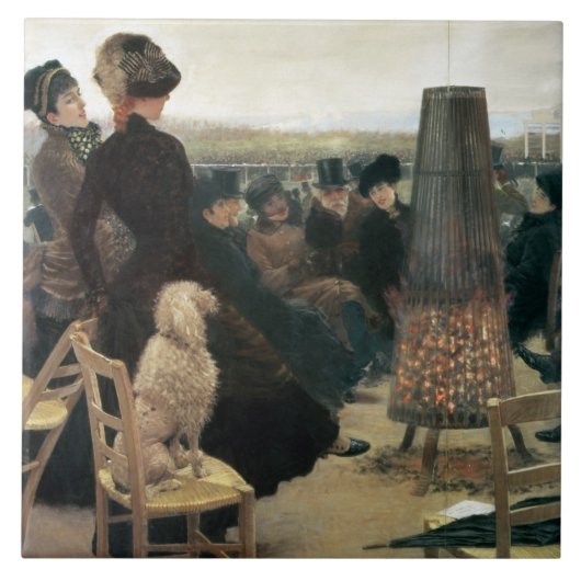 Die Rennen bei Auteuil, Teil eines Triptychons (Öl Fliese (Vorderseite)