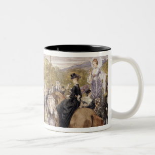 Die Rennen bei Longchamp im Jahre 1874 Zweifarbige Tasse
