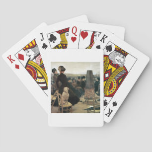 Die Rennen in Auteuil, Teil eines Triptychons (Öl Spielkarten