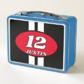 Die Rennnummer für Autos Metall Brotdose (Rückseite)