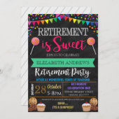 Die Rente ist eine süße Party Einladung (Vorne/Hinten)