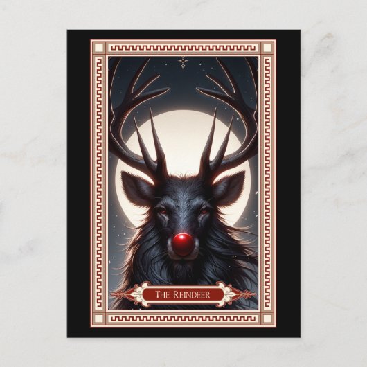 Die Rentier-Tarot-Karte Postkarte (Vorderseite)