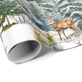 Die Rentiere des Weihnachtsmanns im Wald Geschenkpapier (Rolleneckpunkt)